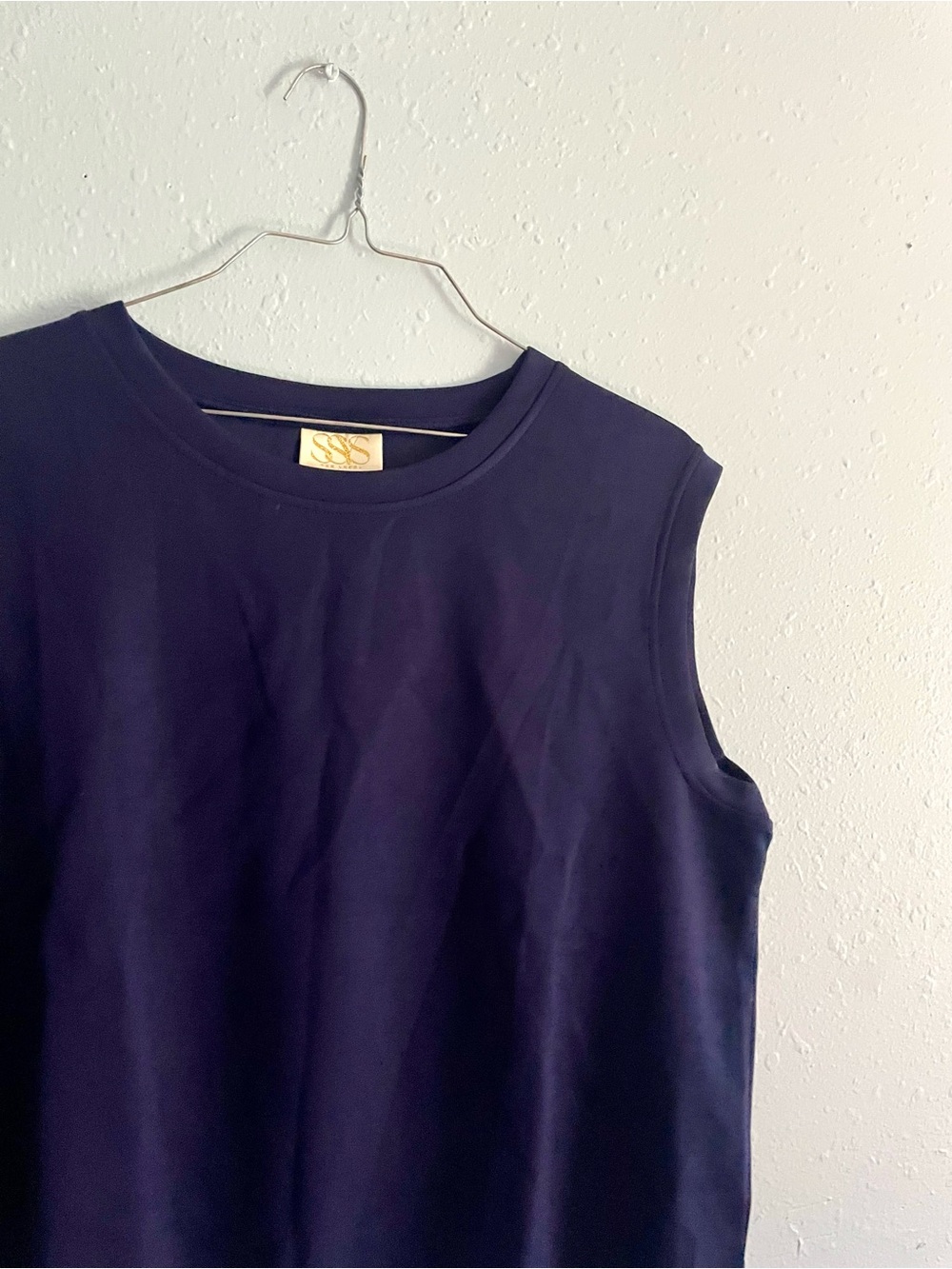 Navy Air capped-sleeve top